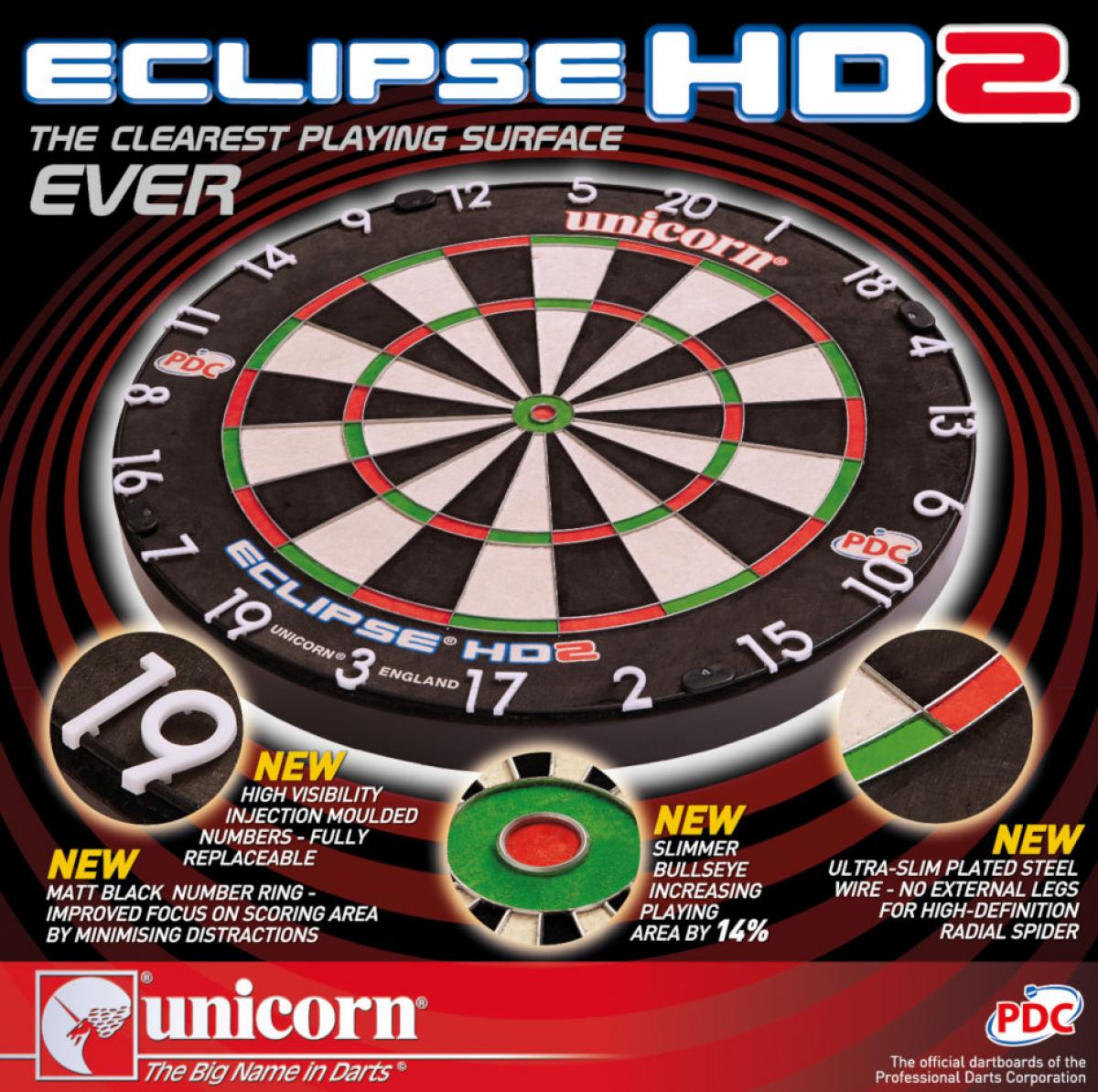 Unicorn Eclipse HD2 Dartboard (Box)