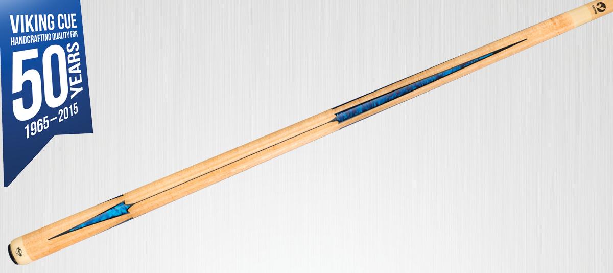 Viking A433 Blue Pearl Pool Cue with ViKORE Performance Shaft (diagonal)